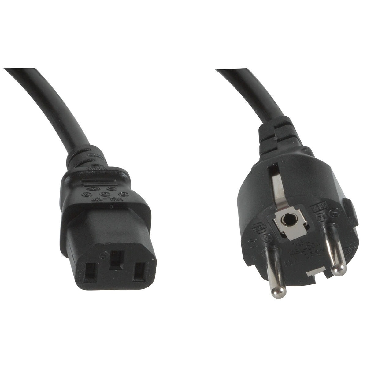 Câble d'alimentation, Noir, Connecteur C13, IEC vers CEE 7/7, Schuko, 250 V / 10 A, 10m ( Prix pour 1 Câble d'alimentation, Noir, Connecteur C13, IEC vers CEE 7/7, Schuko, 250 V / 10 A, 10m ( Prix pour 1